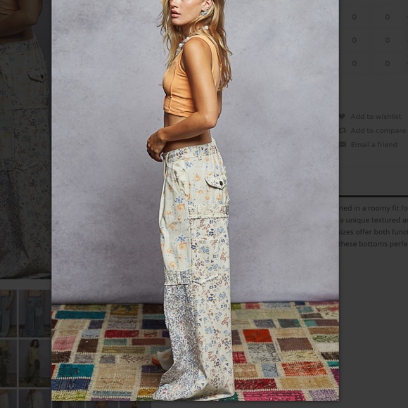 POL “ MARGO “ POL Roomy Fit Pants Jeans in Mixed Fabrics and Patchwork Detail 62 - Picture 5 of 5